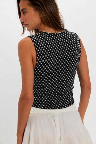 Free People Good Graces Top in Black Combo - detail view