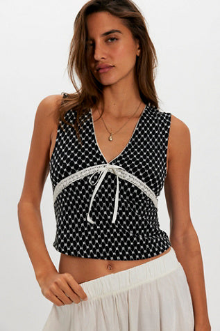 Free People Good Graces Top in Black Combo - side view