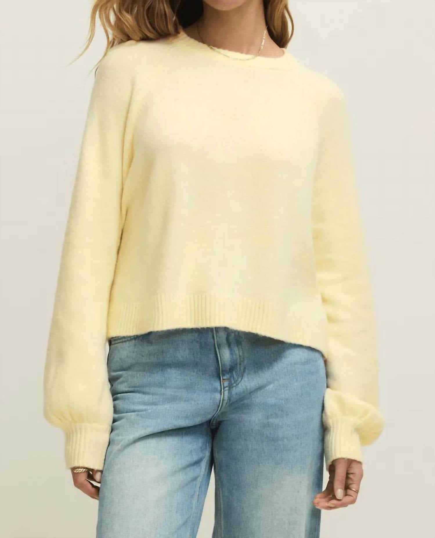Z Supply Coming Up Sweater in Pineapple, front view