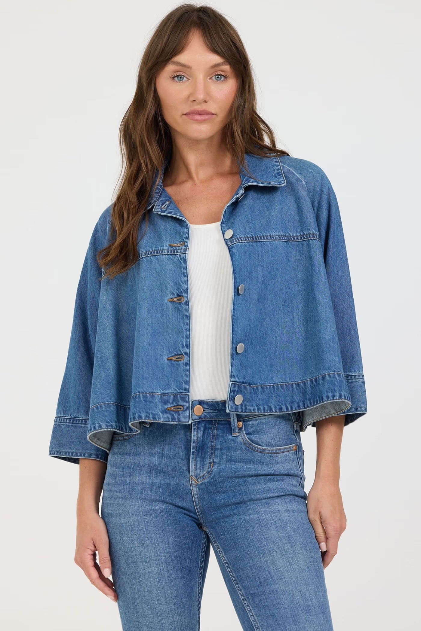 Dear John Cristo Denim Shirt - Mid Blue