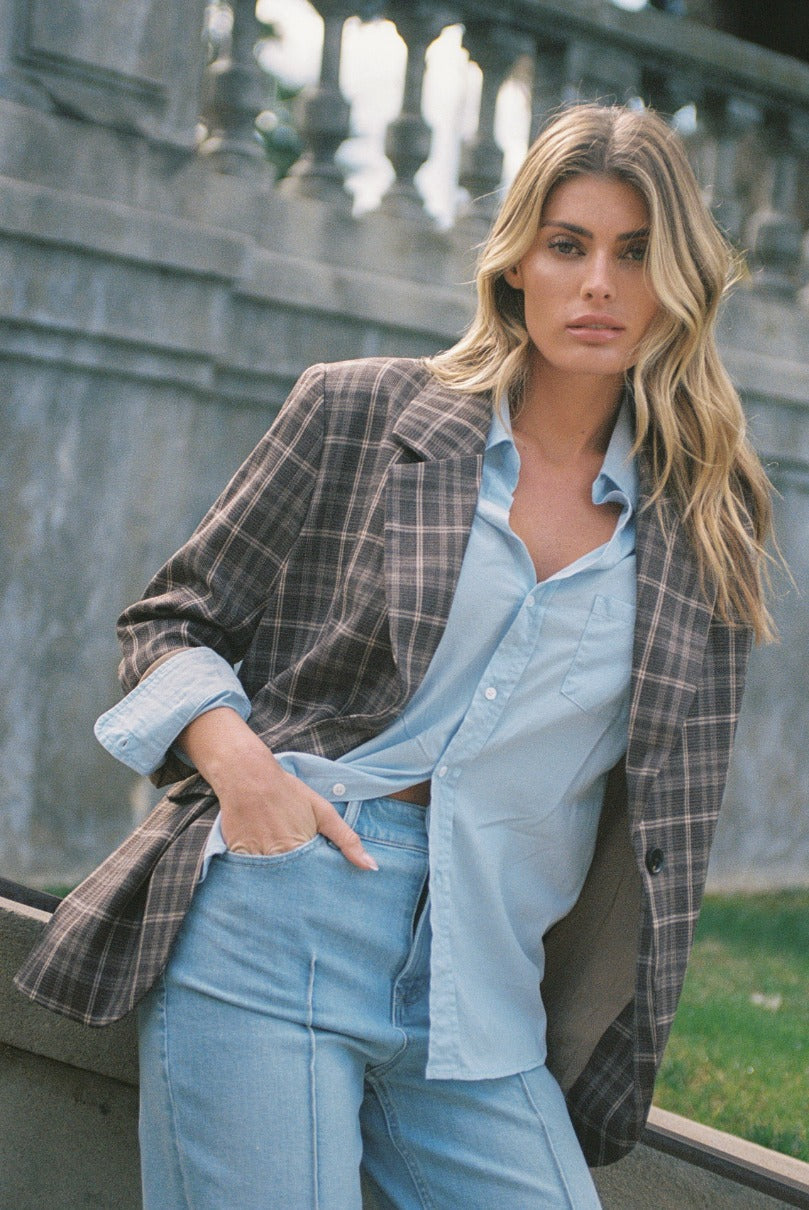 Dear John Spencer Jacket in Cambridge Check, worn