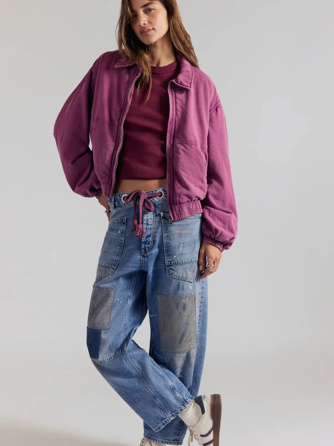 Free People Birdie Jacket in Rouge - back view