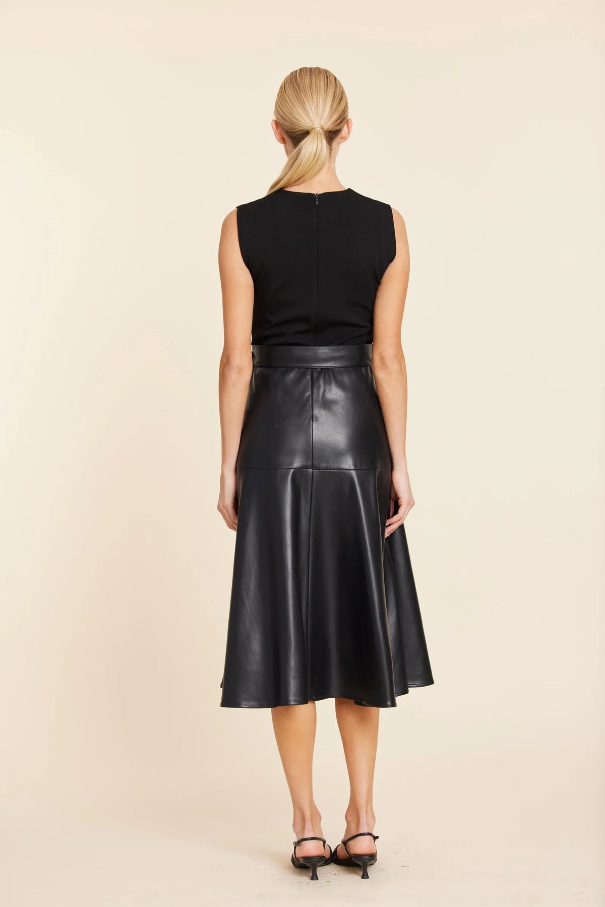 DolceCabo Full Circle Midi Skirt Dress - Black