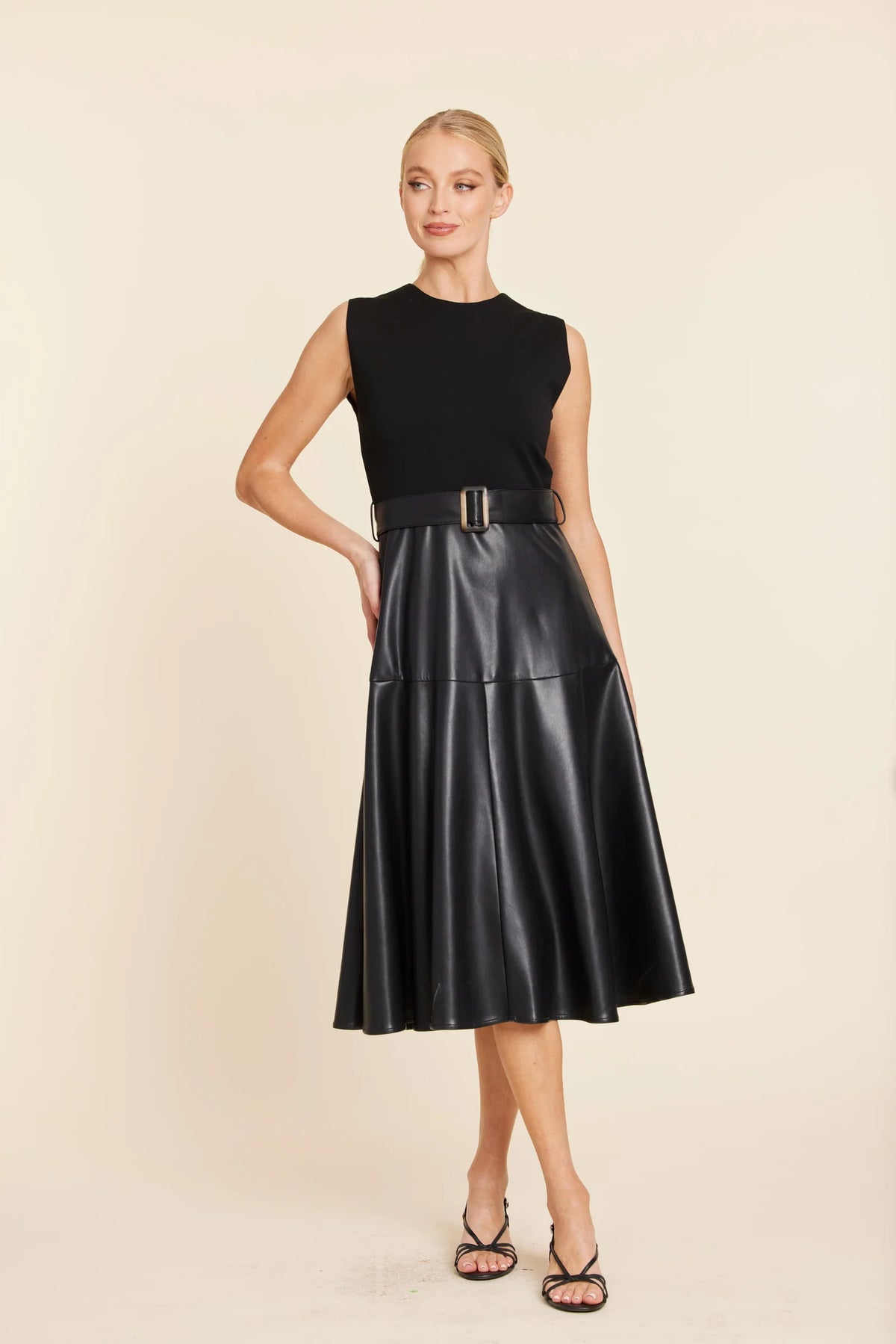 DolceCabo Full Circle Midi Skirt Dress - Black