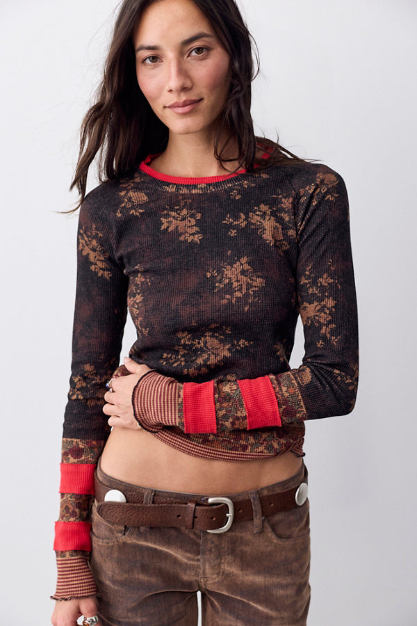 Free People Easy Does It Printed Top