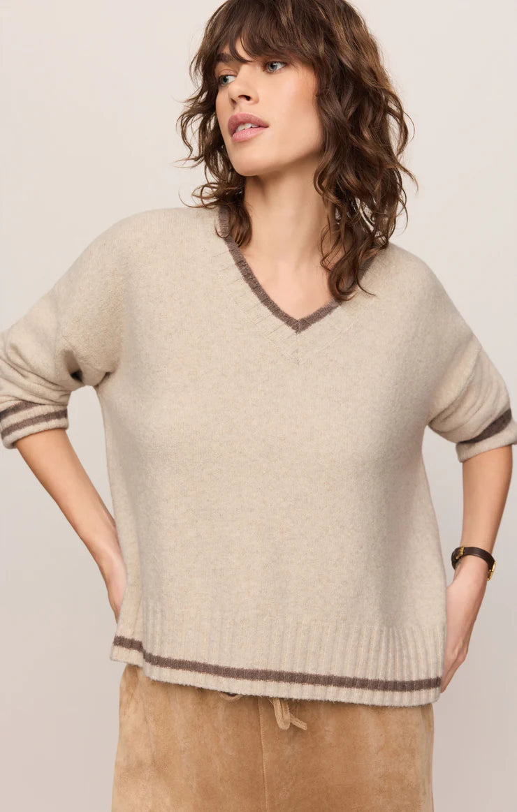 Z Supply Endure Sweater in Natural Heather - back view