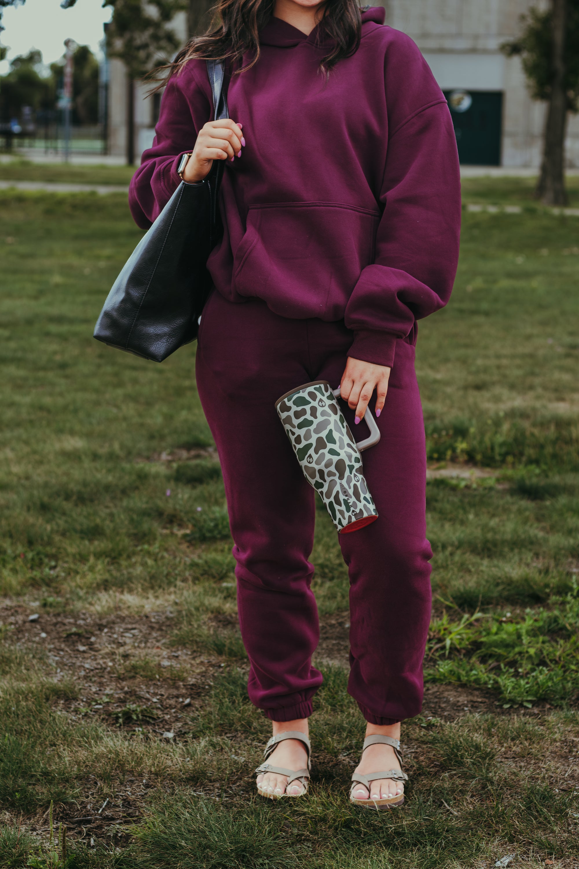 TICTOC Dove Plush Fleece Jogger - Black Cherry