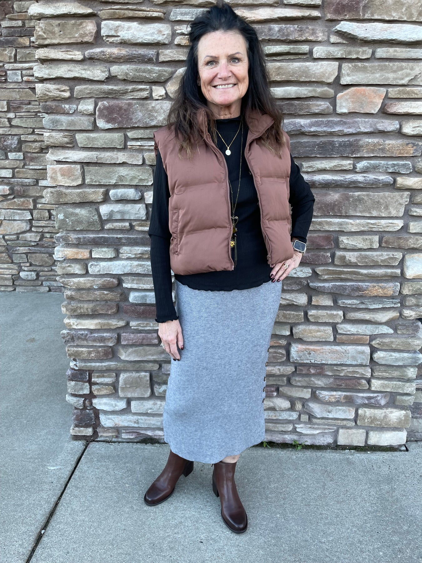 Ribbed Sweater Maxi Skirt Charcoal – Boutique On Fox