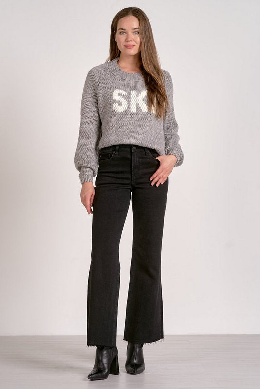 Elan Jemma Wide Leg Jean in Black - back view