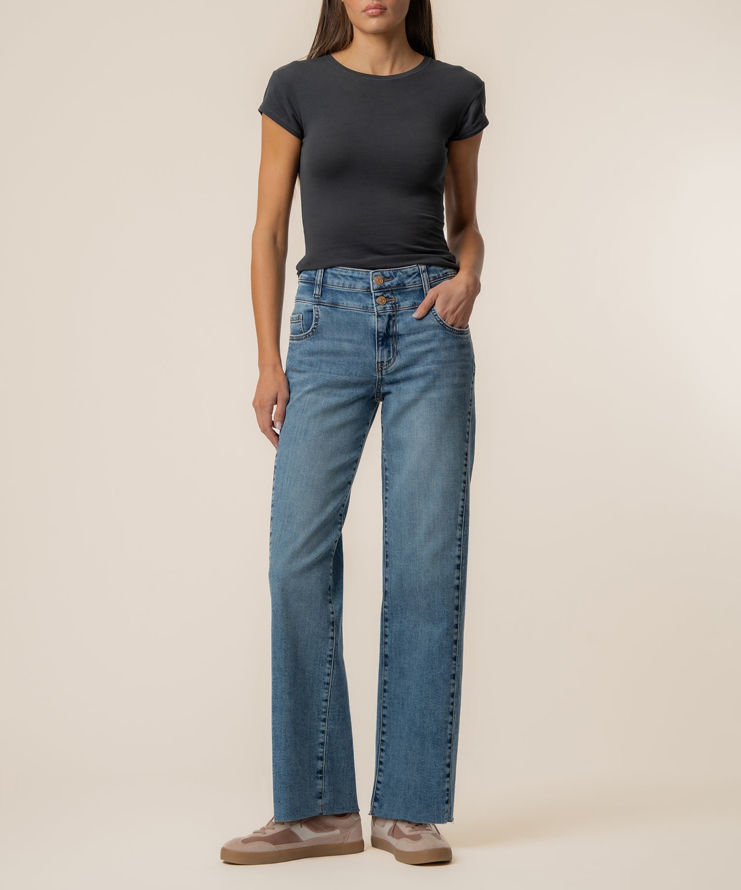 Kut Charlotte High Rise Wide Leg - Synergy, front view