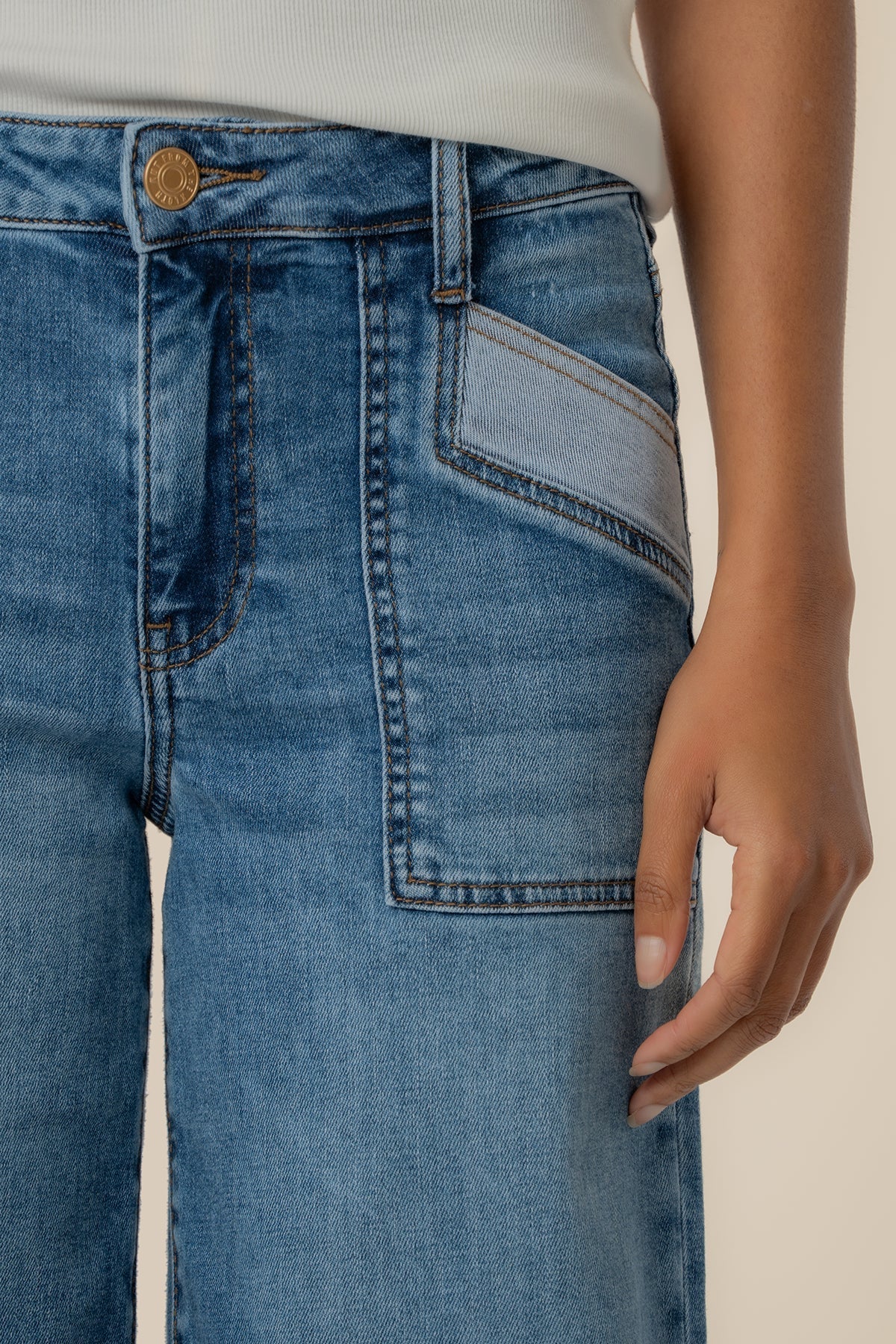 Kut Maya High Rise Wide Leg - Success, detail view