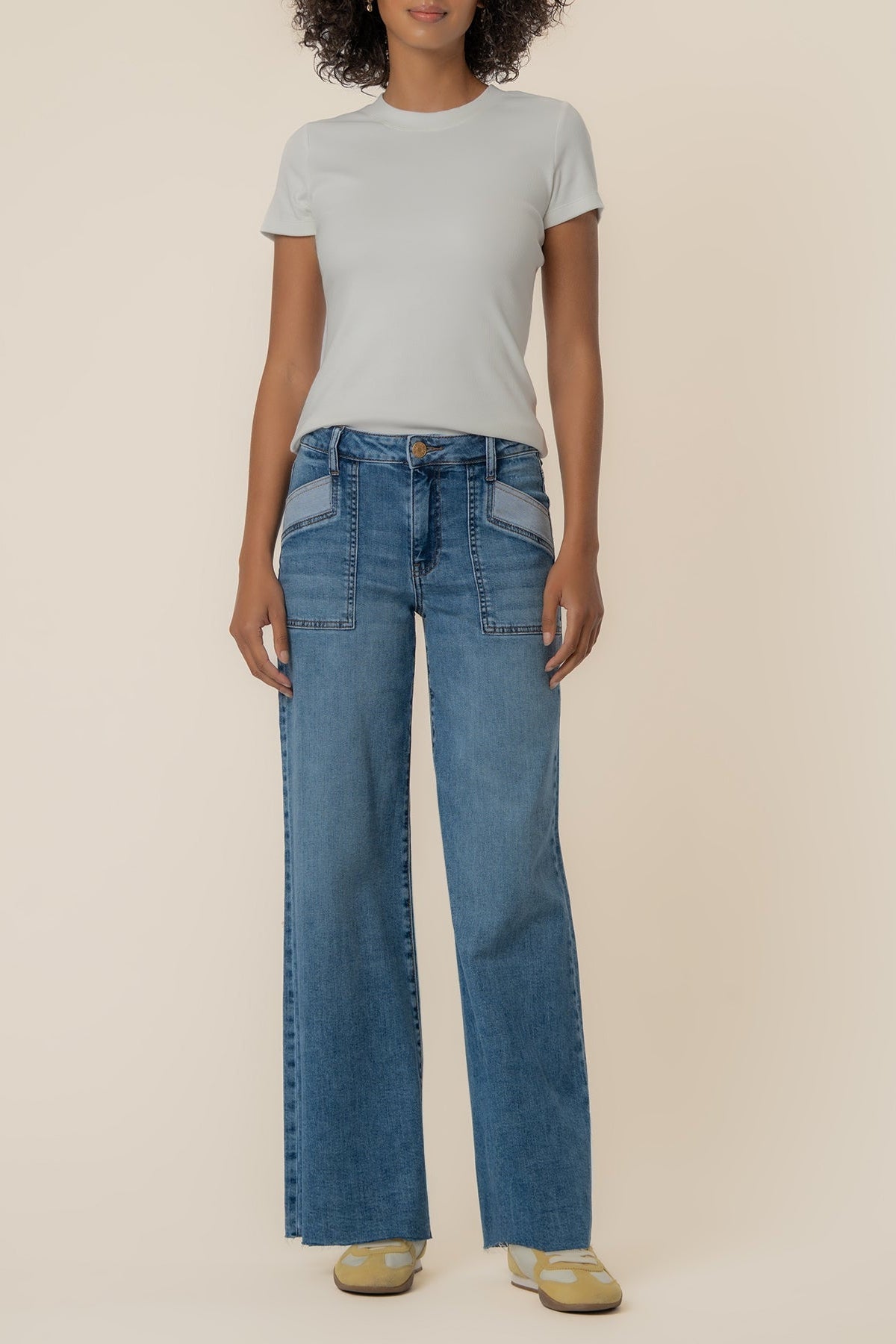 Kut Maya High Rise Wide Leg - Success, front view