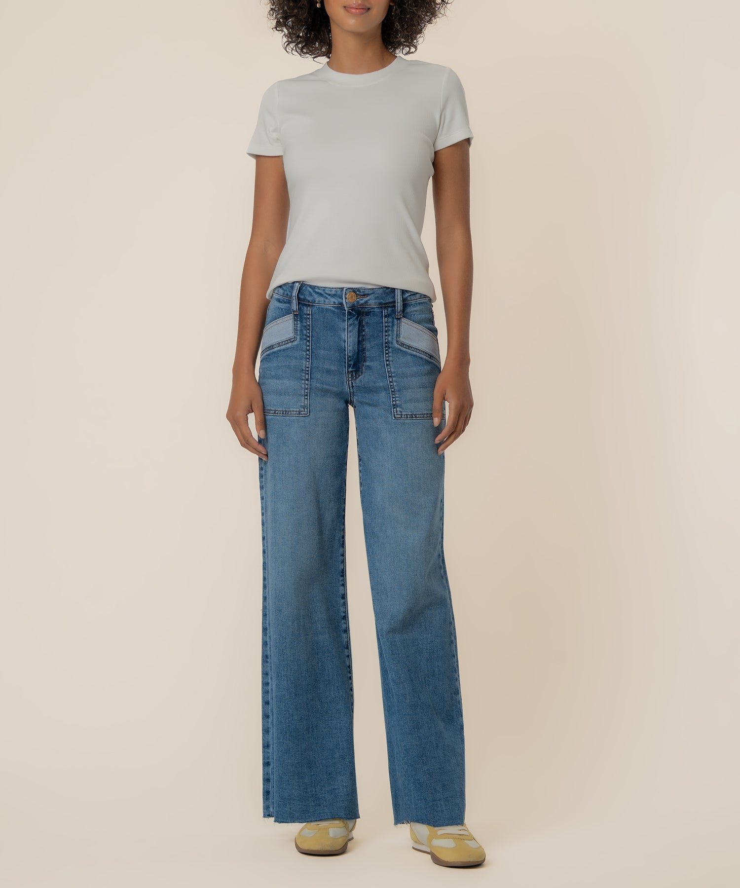 Kut Maya High Rise Wide Leg - Success, front view