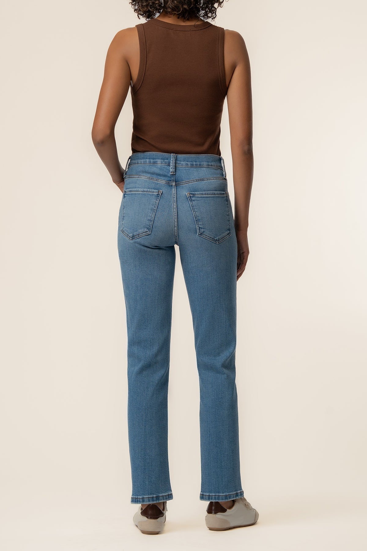 Kut Blair High Rise Straight Jean in Exhibiting - back view