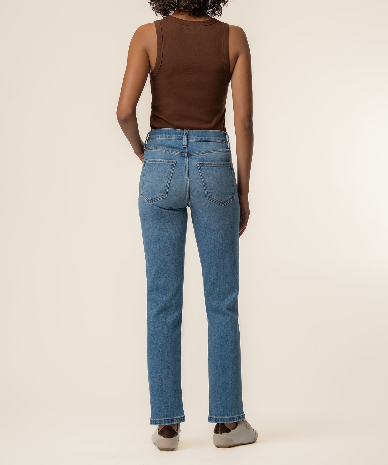 Kut Blair High Rise Straight Jean in Exhibiting - back view