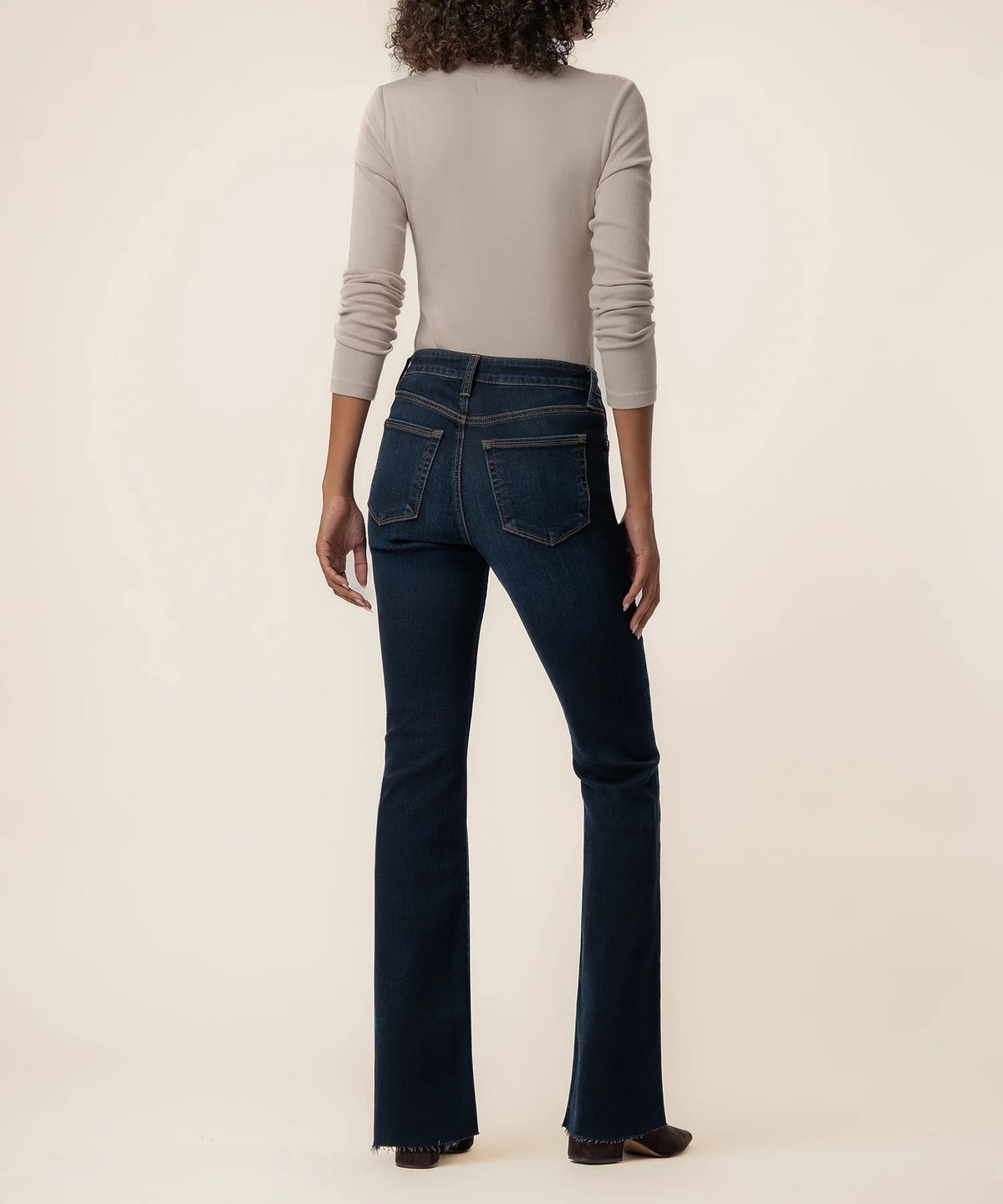 Kut Ana High Rise Flare Raw Jeans - Wave