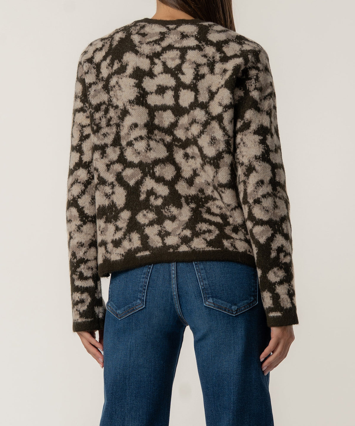 Kut Sadie Animal Print Sweater in Brown - back view