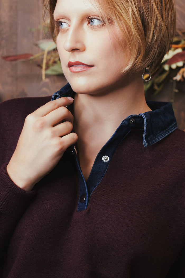 Charlie B Polo Sweater - Merlot