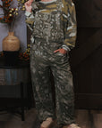 Eesome Bandana Printed Barrel Overalls - Vintage Army