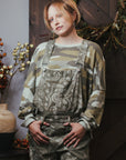 Eesome Bandana Printed Barrel Overalls - Vintage Army