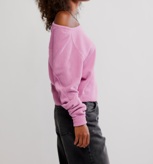 Free People Jess Long Sleeve Top in Orchid Combo - detail