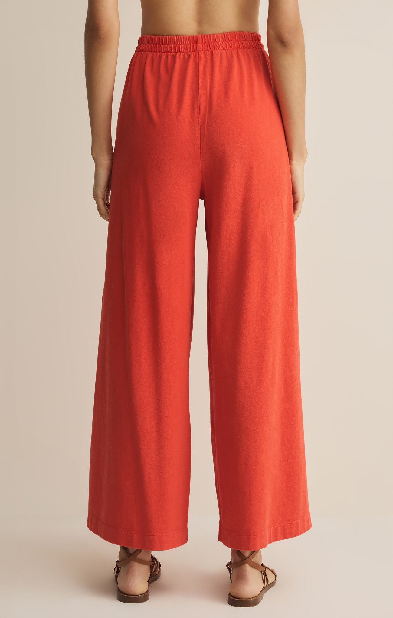 Z Supply Scout Crop Flare Pant in Lychee - back view