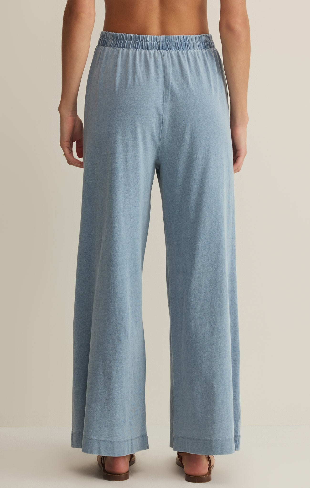 Z Supply Scout Jersey Denim Pant in Ocean Air Indigo - back view