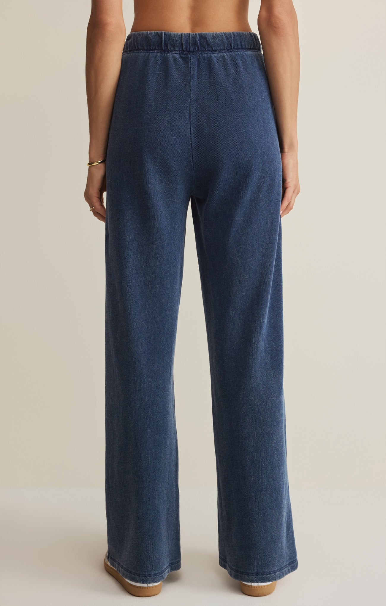 Z Supply Hunter Knit Denim Pant in Indigo, back view