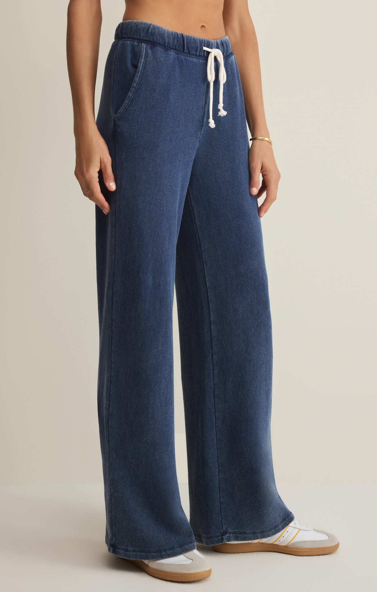 Z Supply Hunter Knit Denim Pant in Indigo, side view