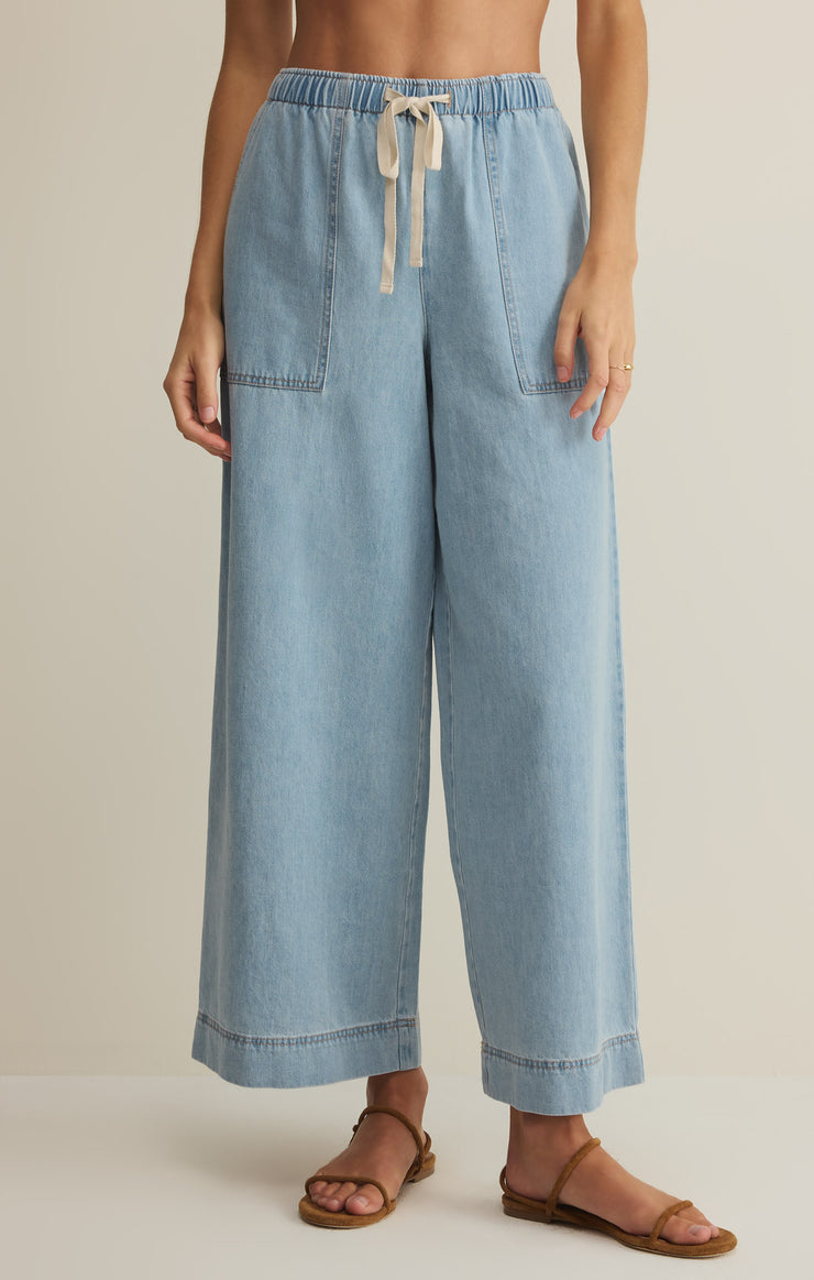 Z Supply Daycation Utility Pant in Coastal Water - front view