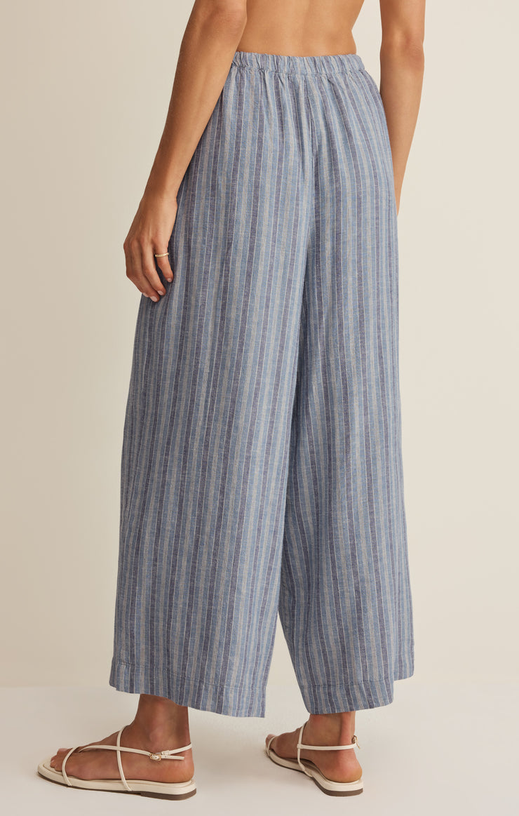 Z Supply Perfect Stripe Pant in Indigo - back view
