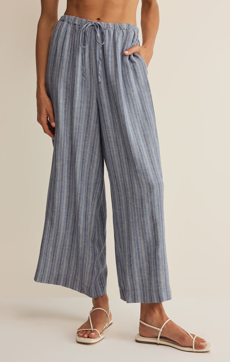 Z Supply Perfect Stripe Pant in Indigo - front view