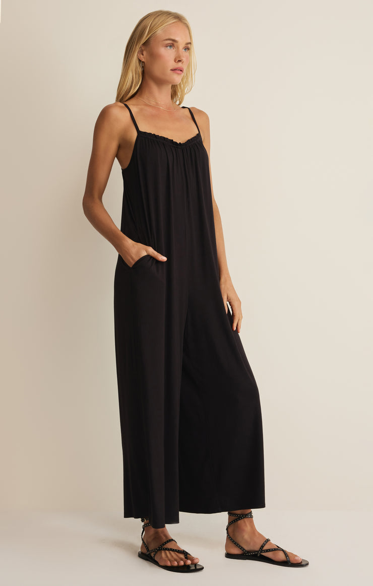 Z Supply Day Off Jumpsuit in Black - side view