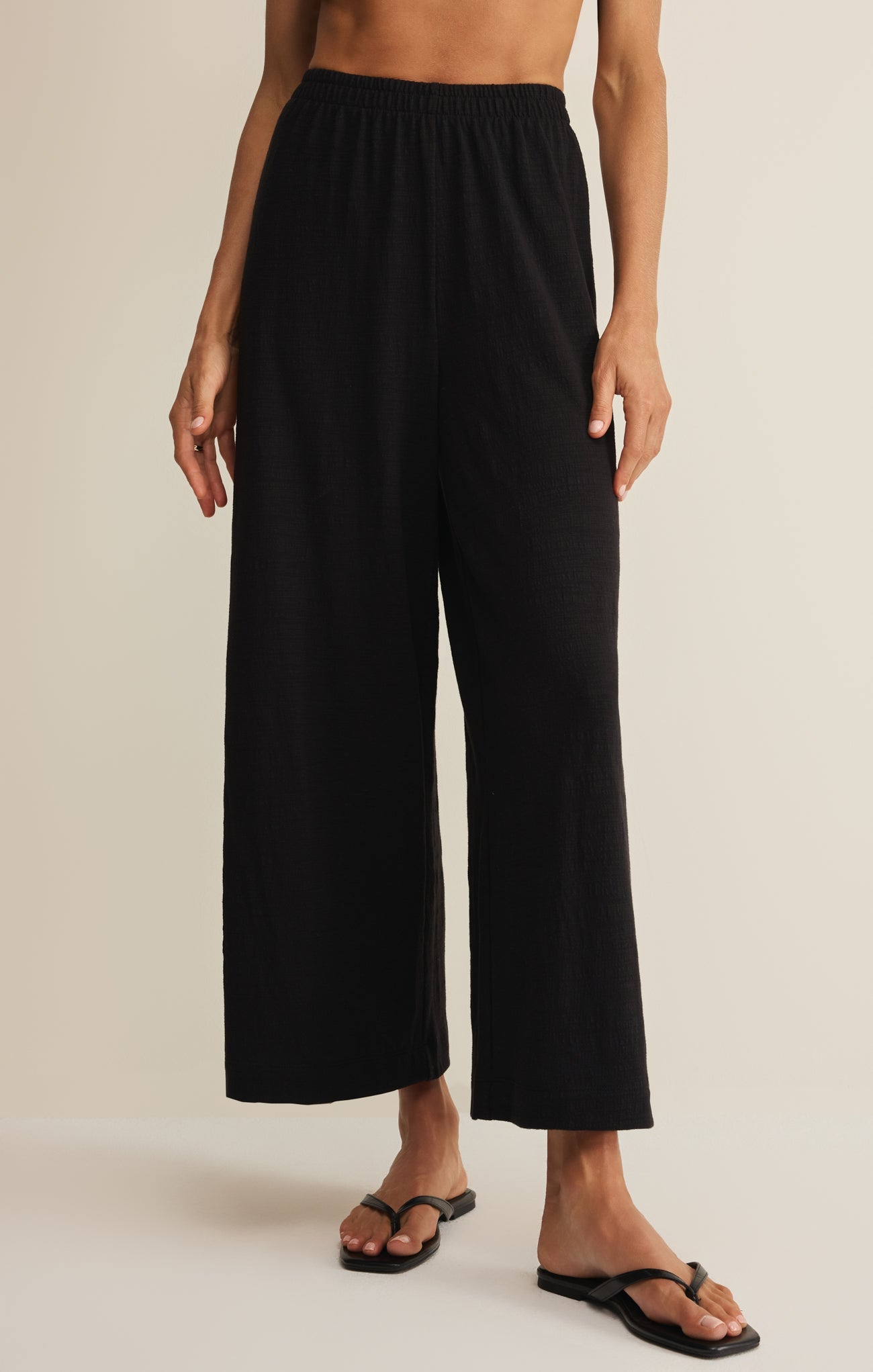Z Supply Scout Textured Slub Pant in Black - front view