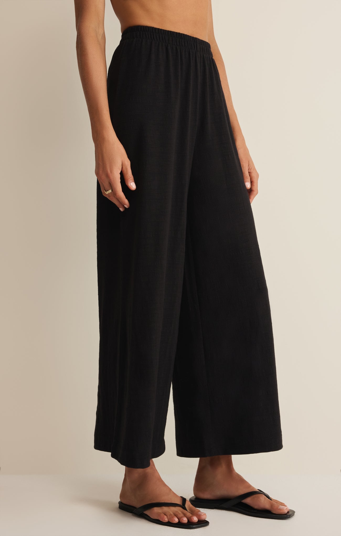 Z Supply Scout Textured Slub Pant in Black - side view