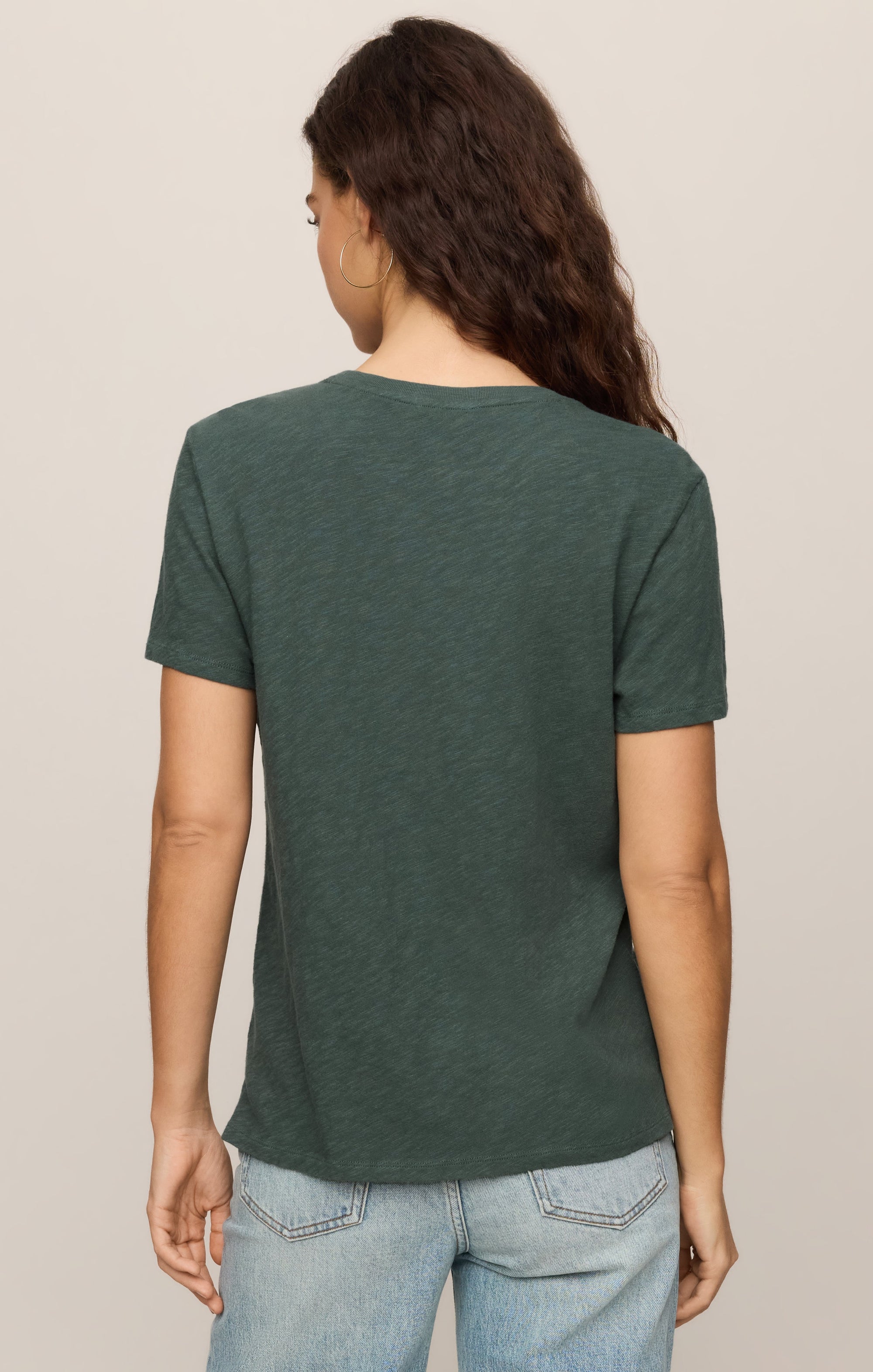 Z Supply Foundation Slub Tee in Emerald Cove - back view
