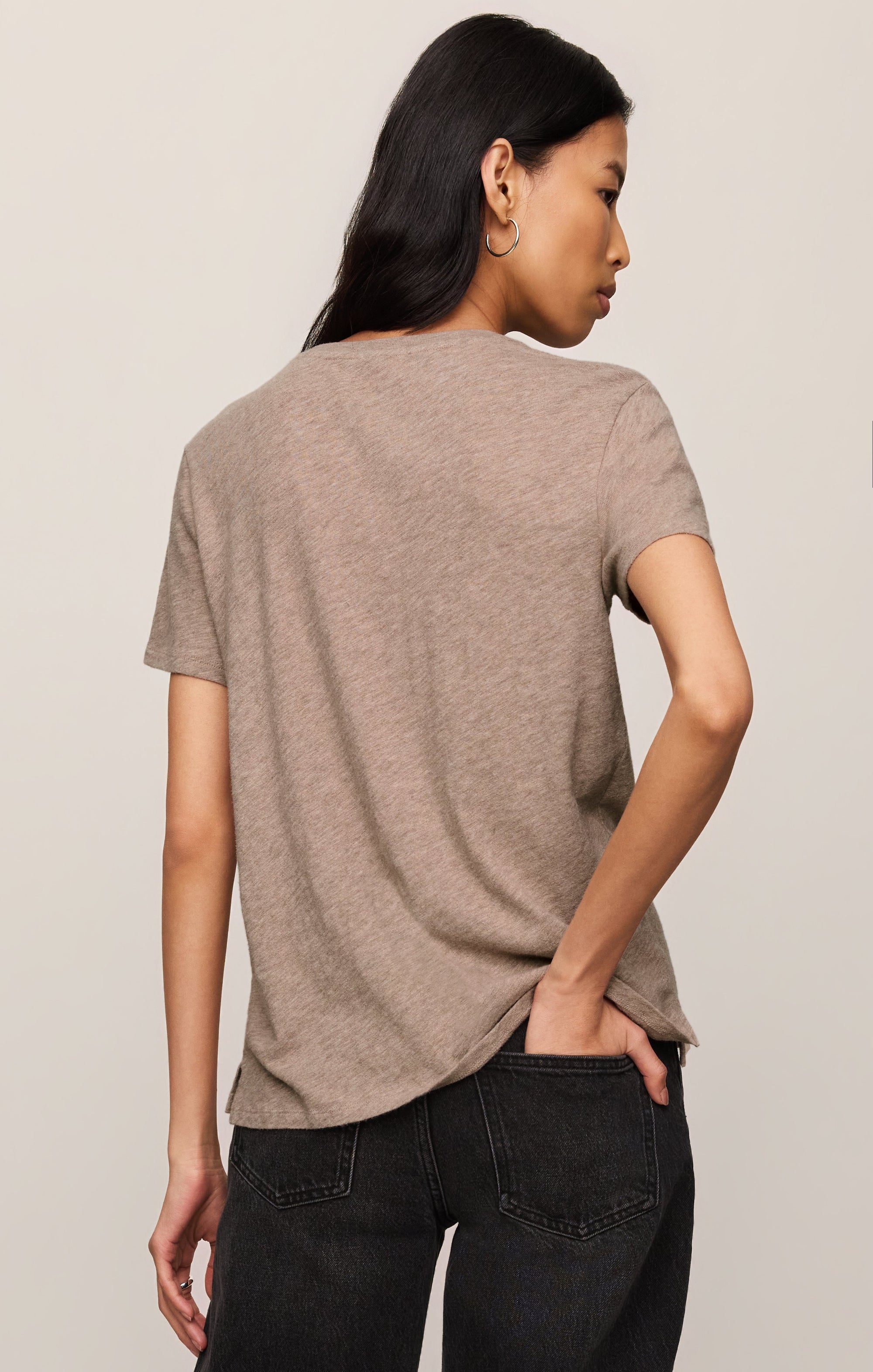 Z Supply Foundation Slub Tee in Heather Ash - back view