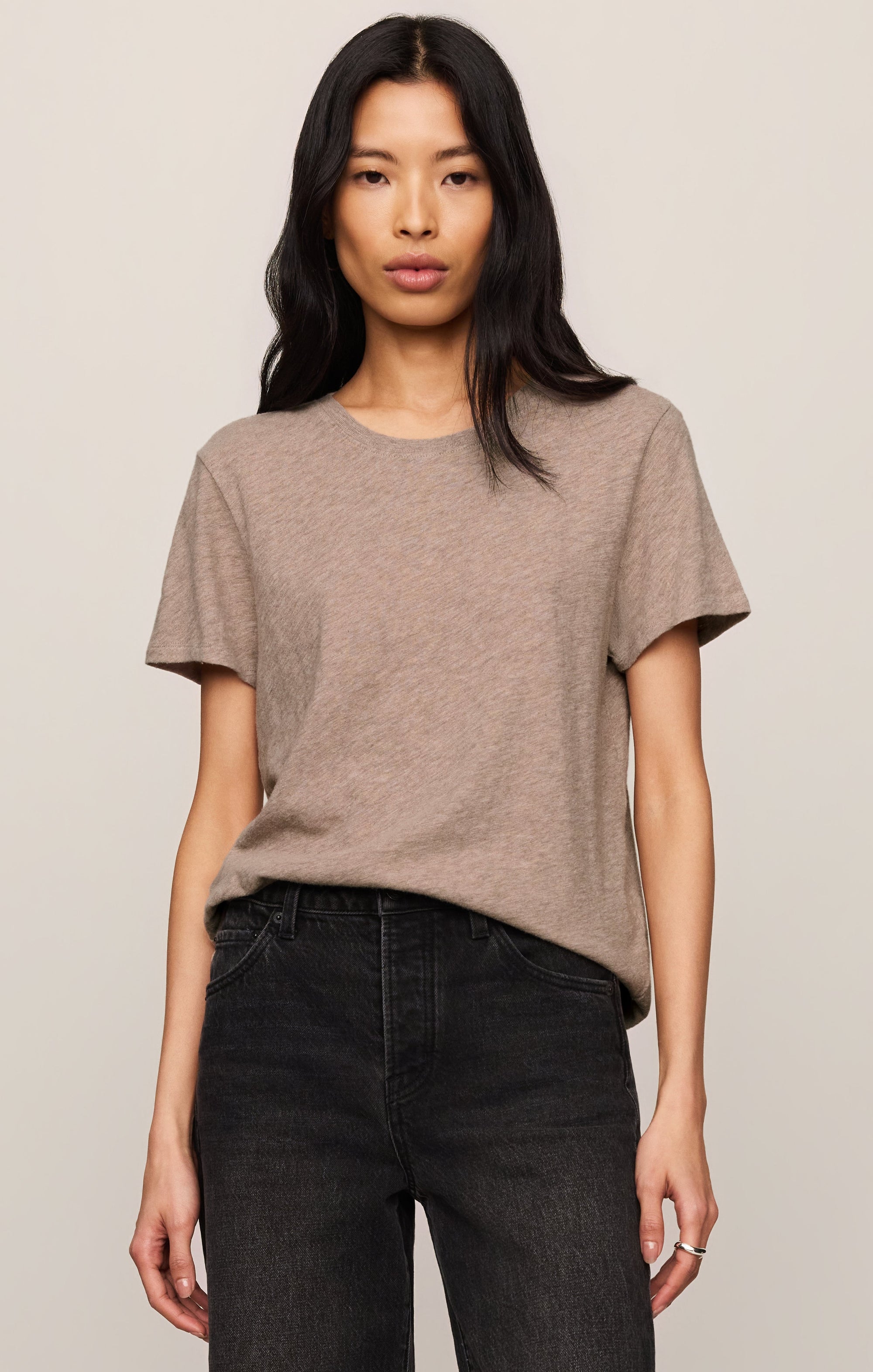 Z Supply Foundation Slub Tee in Heather Ash - front view