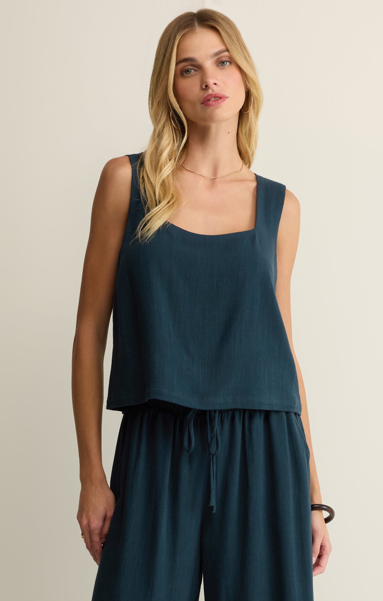 Z Supply Charli Top in Eclipse - front view