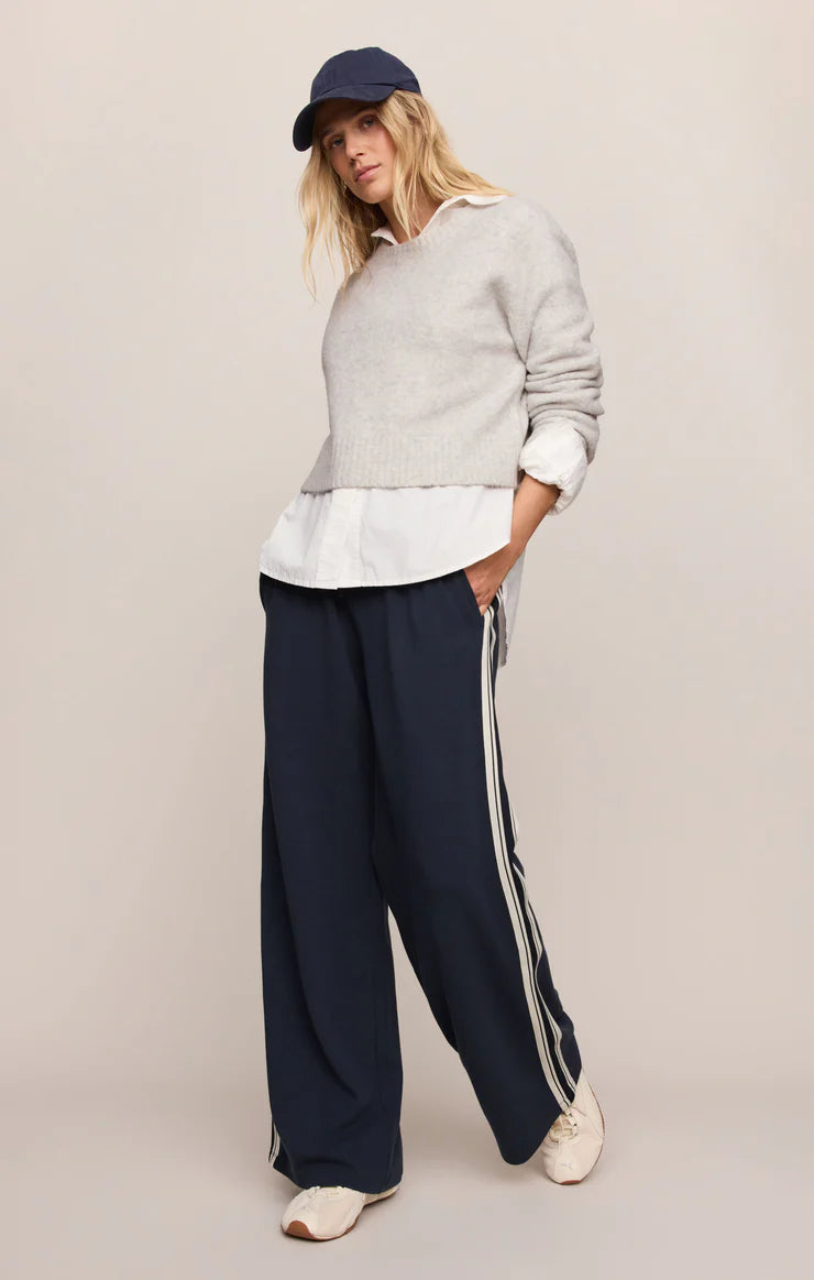 Z Supply Stand In Sweater in Feather Grey - front and back view