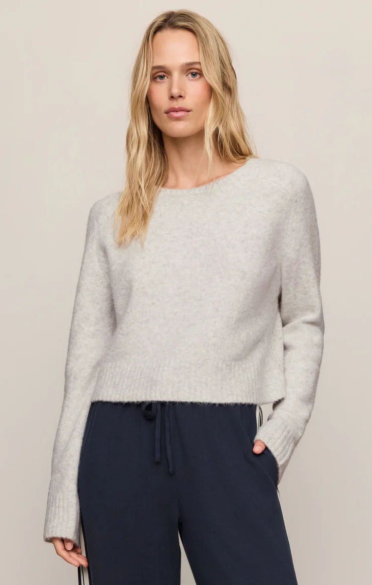 Z Supply Stand In Sweater in Feather Grey - front view