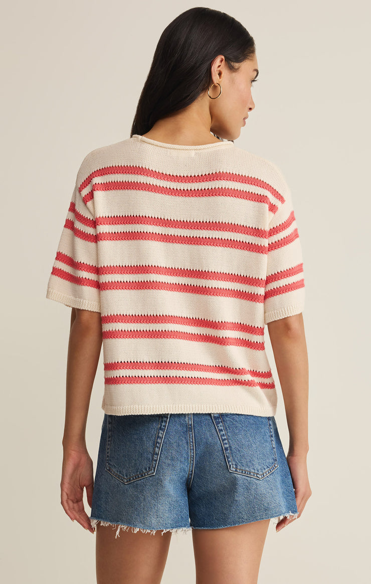 Z Supply Prado Stripe Sweater in Gelato - back view
