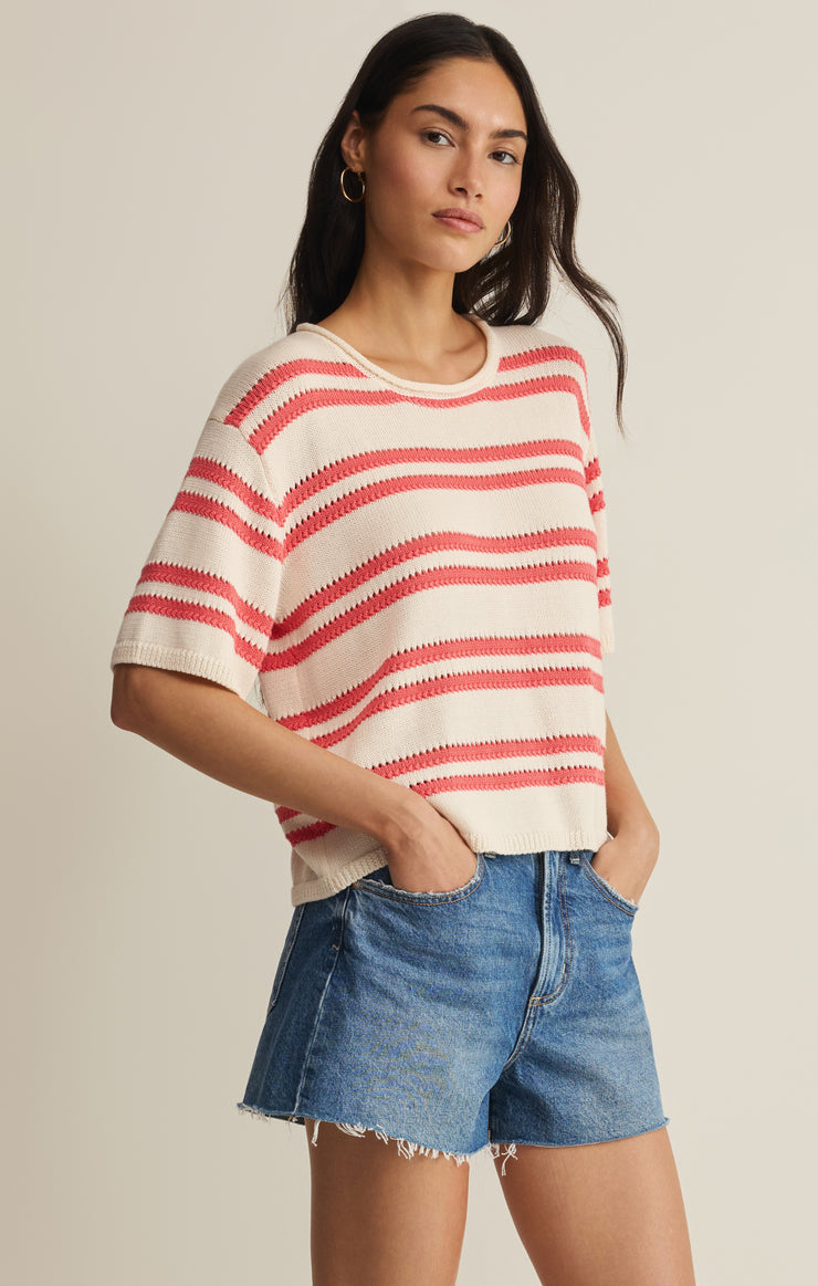 Z Supply Prado Stripe Sweater in Gelato - side view