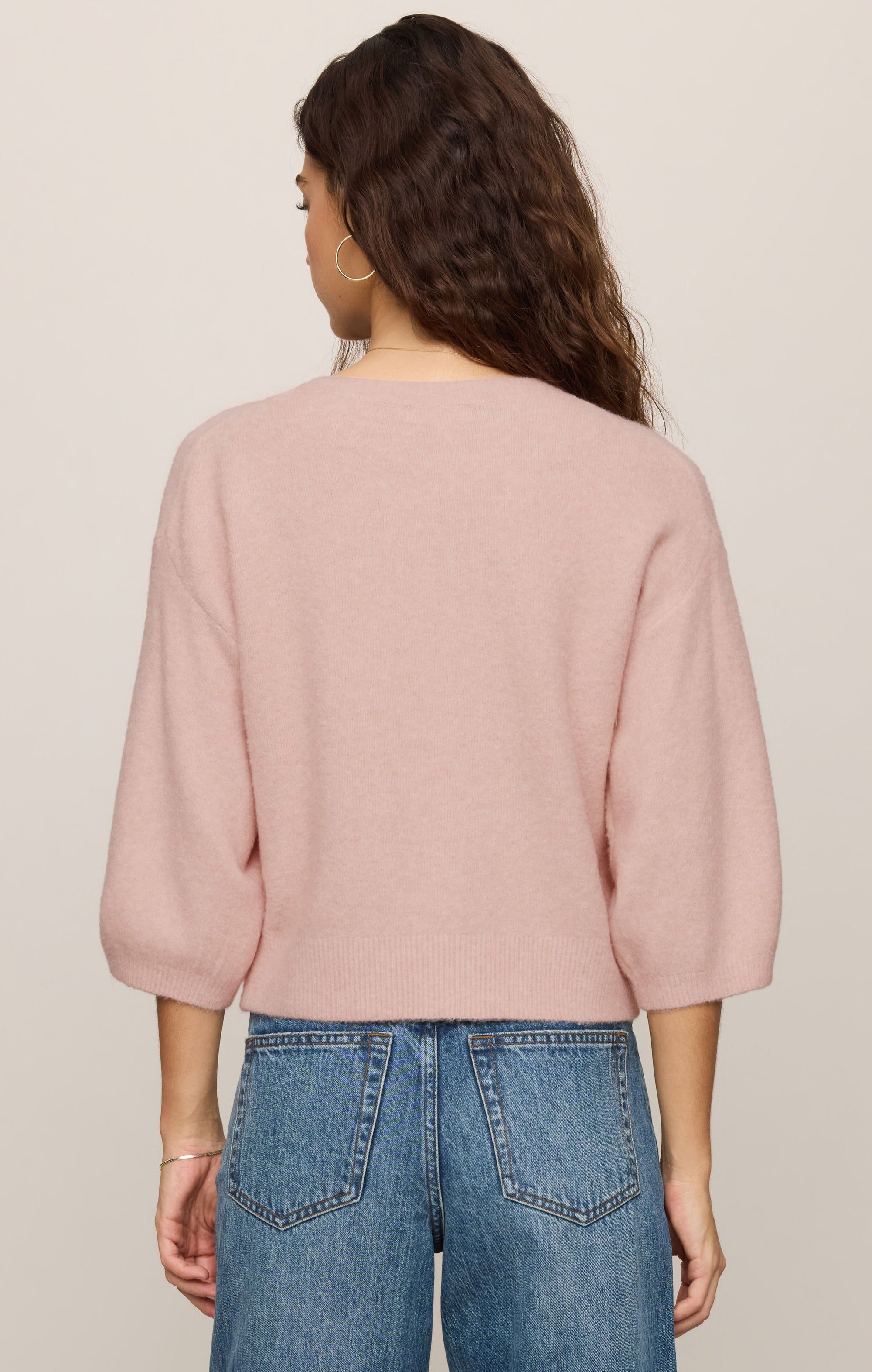 Z Supply Valor Cardigan in Soft Blush - back view