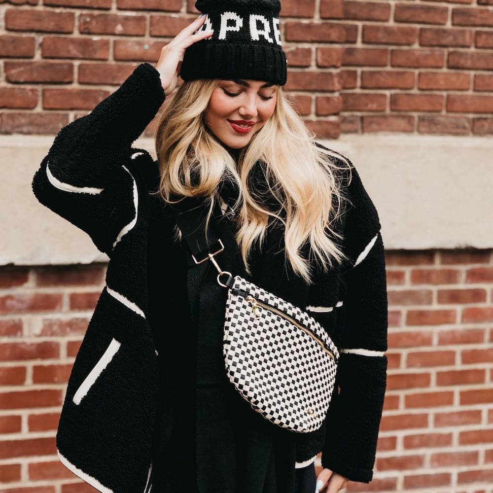 Westlyn Woven Bum Bag -  Checkered Coffee