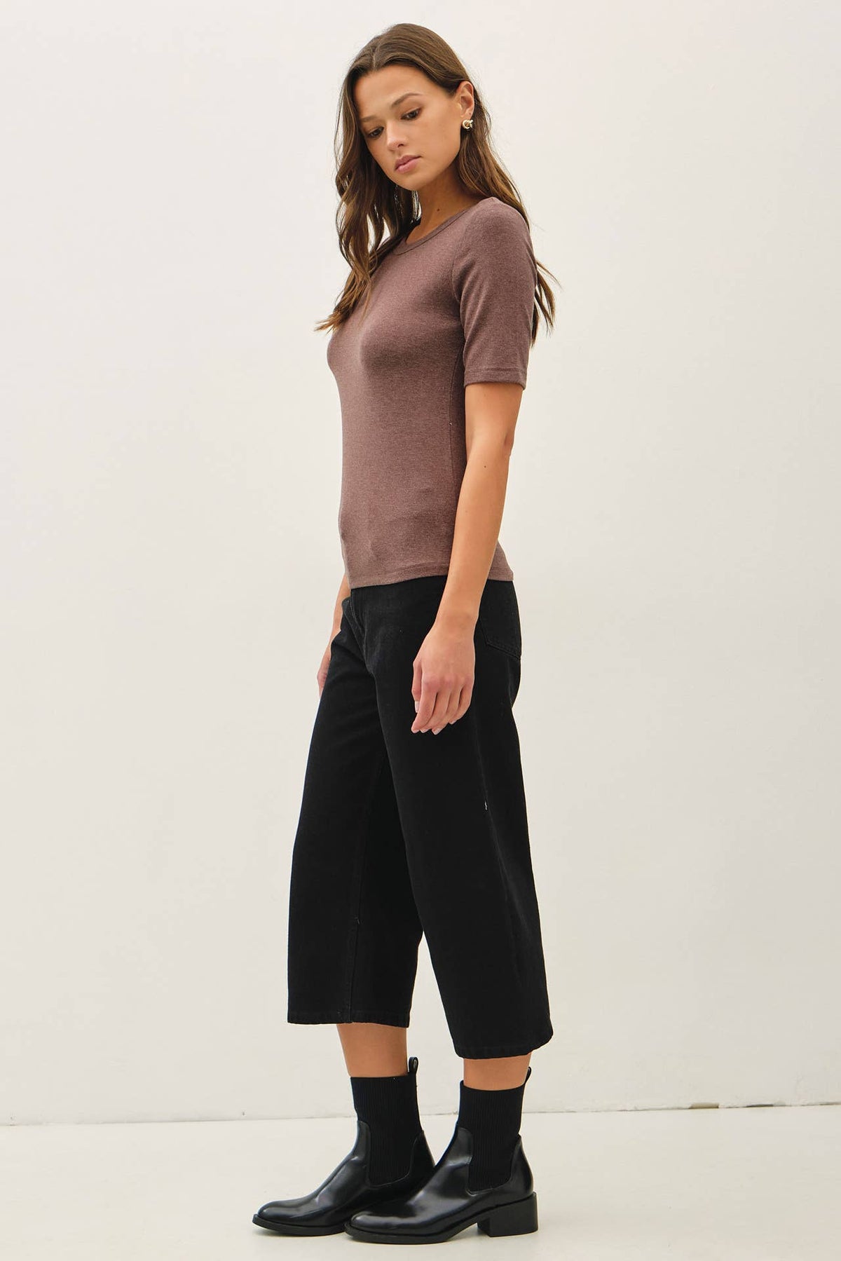 Be Cool Ultra Soft Basic Short Sleeve Top - Black additional view