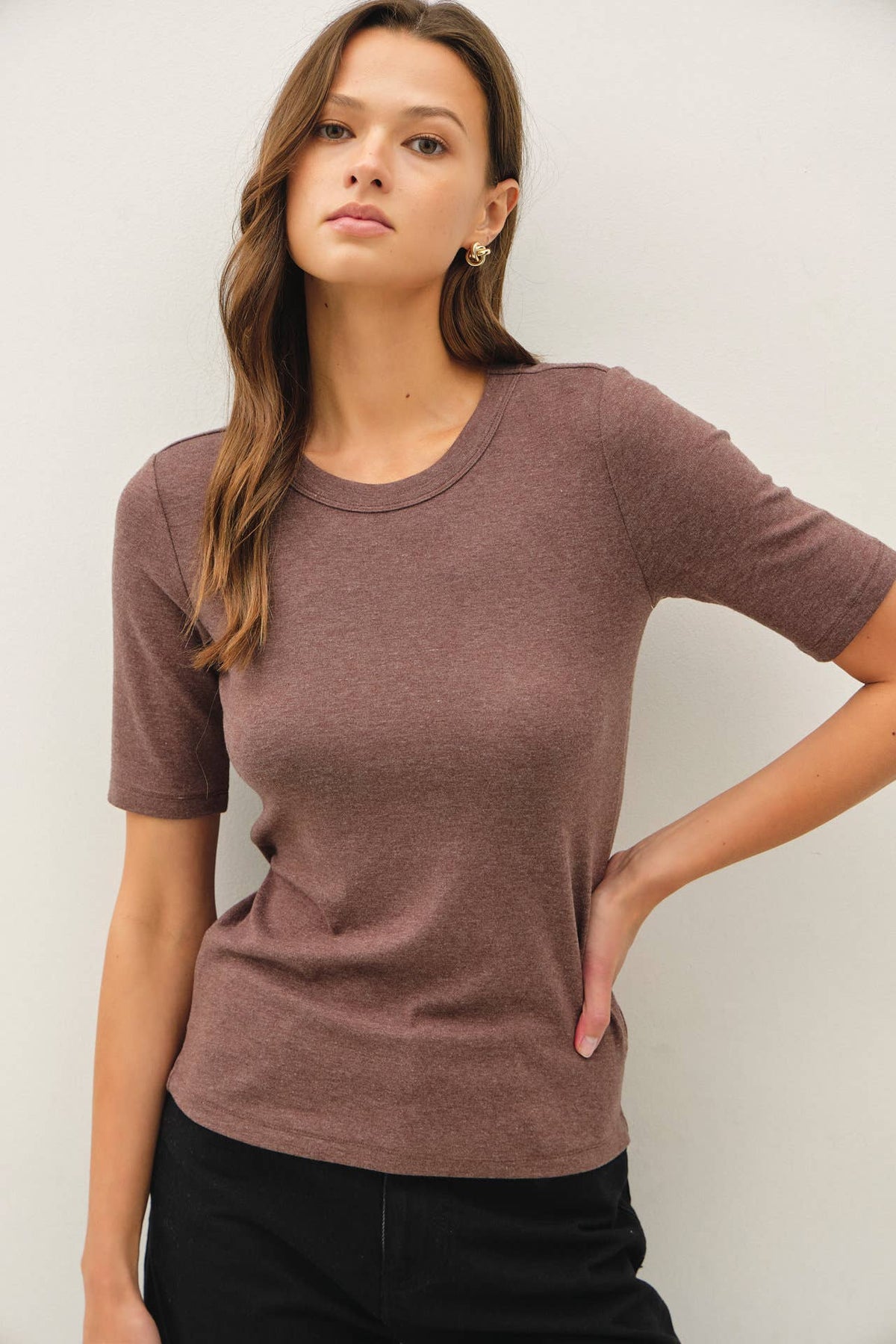 Be Cool Ultra Soft Basic Short Sleeve Top - Black additional view