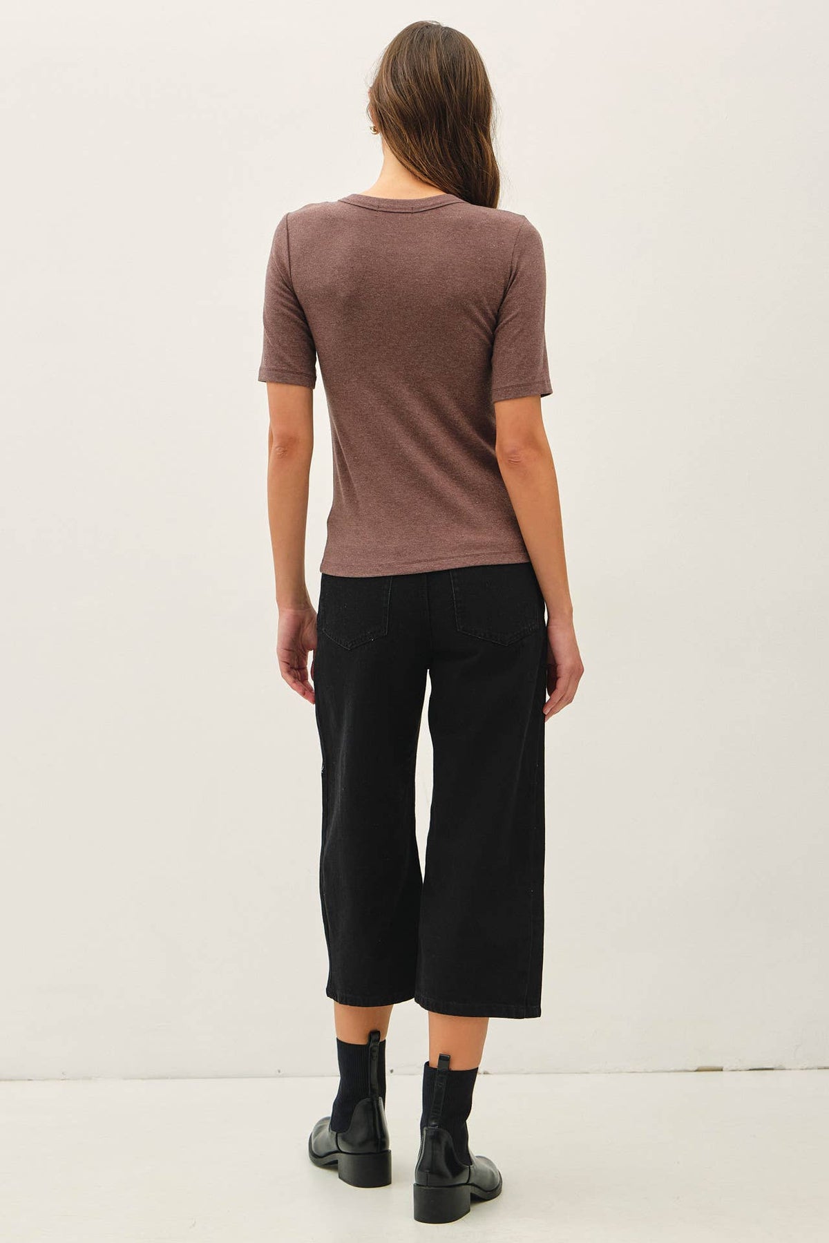 Be Cool Ultra Soft Basic Short Sleeve Top - Walnut additional view