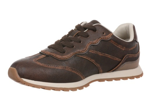 Side view of the Blowfish Valley Sneaker in Smooth Brown