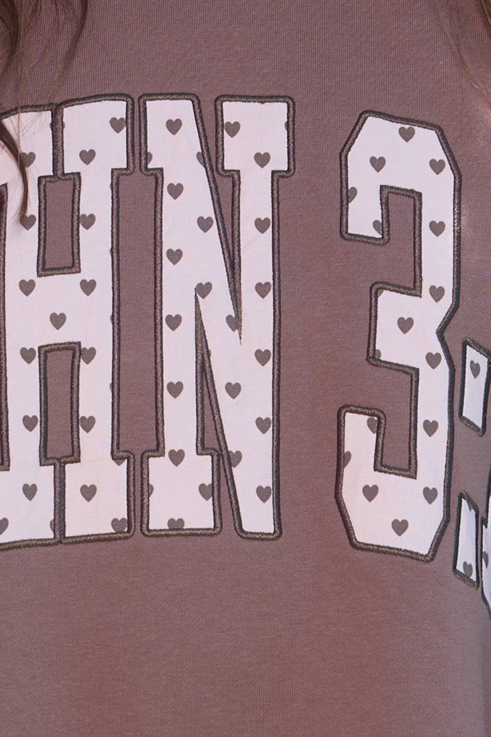 Bucketlist John 3:16 Heart Applique Sweatshirt - Brown alternate view 3